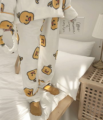 [재입고] 병아리 수면잠옷 홈웨어 상하세트