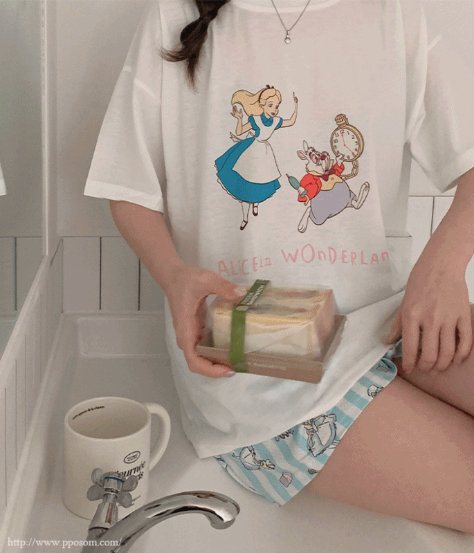 [디즈니정품] 엘리스 반팔잠옷 파자마 SET - 2color