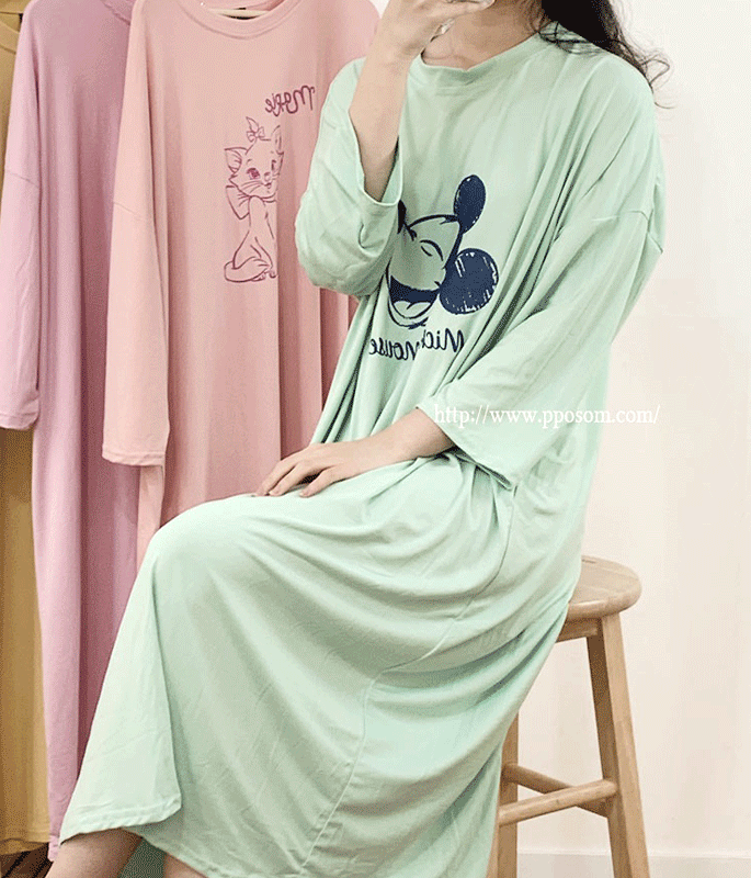 [정품] 찰랑 디즈니 프렌즈 롱원피스 오버핏 파자마 잠옷 홈웨어 임부복 5color
